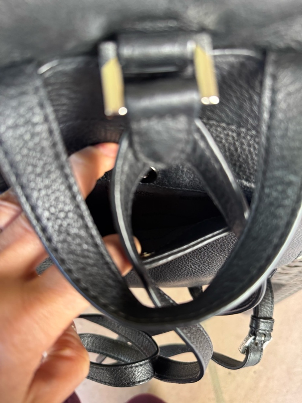Michael Kors Black Pebbled Leather Backpack with Silver Hardware - Picture 11 of 13